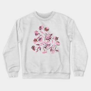 Spring flowers bouquet silhouette in blush pink Crewneck Sweatshirt